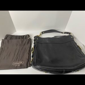 Coach Zoe XL Editorial Style Black Leather Hobo bag